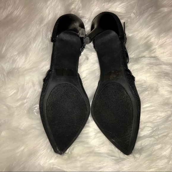 etcetera! BLK SPARKLY HEELS W/ STRAPS 7/8 - Picture 3 of 8